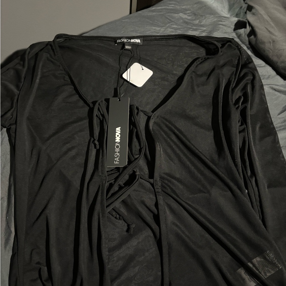 black mesh open front top